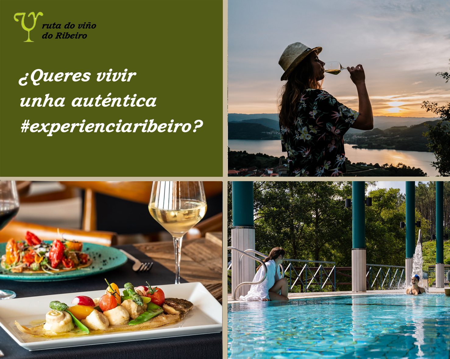 Dorado Blanco Vino y Cerveza Noche Fiesta Temática Foto Collage